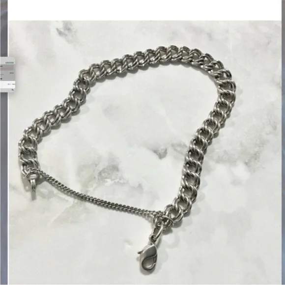 James Avery .925 Sterling Silver Double Curb Chain Bracelet 7.1g 7” - Picture 2 of 5